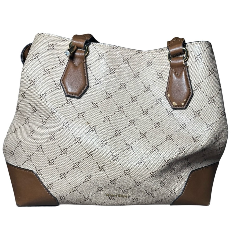 Nine West Elegant Cream and Brown Purse